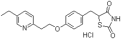 鹽酸吡格列酮, 5-{4-[2-(5-乙基-2-吡啶)-乙氧基]-苯基}-2,4-噻唑烷二酮鹽酸鹽, CAS #: 112529-15-4